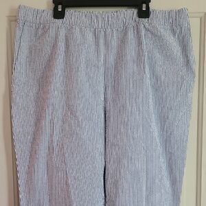 Susan Graver Seersucker Striped Pants, 16P